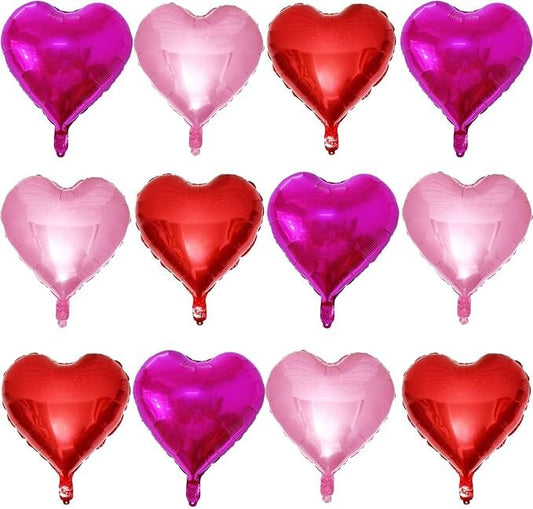 Solid Heart Mylar Balloons